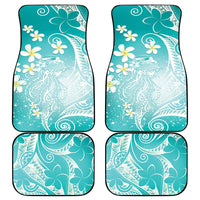 Polynesian Jellyfish Car Mats With Plumeria Teal LT05 - Polynesian Pride