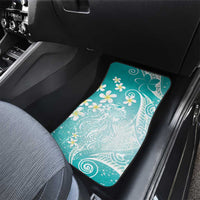 Polynesian Jellyfish Car Mats With Plumeria Teal LT05 - Polynesian Pride