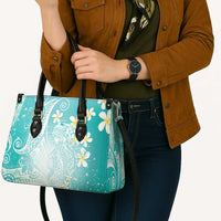 Polynesian Jellyfish Leather Bag With Plumeria Teal LT05 - Polynesian Pride