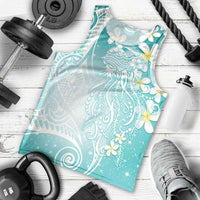 Polynesian Jellyfish Men Tank Top With Plumeria Teal LT05 - Polynesian Pride