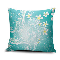 Polynesian Jellyfish Pillow Cover With Plumeria Teal LT05 Teal - Polynesian Pride