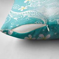 Polynesian Jellyfish Pillow Cover With Plumeria Teal LT05 - Polynesian Pride