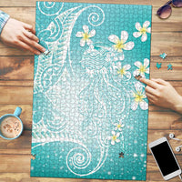 Polynesian Jellyfish Puzzle With Plumeria Teal LT05 Teal - Polynesian Pride
