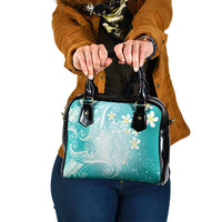Polynesian Jellyfish Shoulder Handbag With Plumeria Teal LT05 One Size Teal - Polynesian Pride