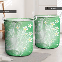 Polynesian Jellyfish Laundry Basket With Plumeria Green LT05 - Polynesian Pride