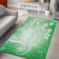 Polynesian Jellyfish Area Rug With Plumeria Green LT05 - Polynesian Pride