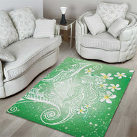 Polynesian Jellyfish Area Rug With Plumeria Green LT05 - Polynesian Pride