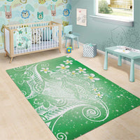 Polynesian Jellyfish Area Rug With Plumeria Green LT05 - Polynesian Pride