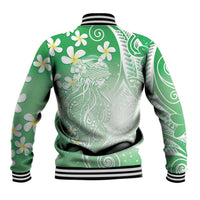 Polynesian Jellyfish Baseball Jacket With Plumeria Green LT05 - Polynesian Pride