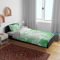 Polynesian Jellyfish Bedding Set With Plumeria Green LT05 - Polynesian Pride