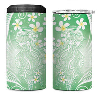 Polynesian Jellyfish 4 in 1 Can Cooler Tumbler With Plumeria Green LT05 One Size: 16 oz Green - Polynesian Pride