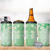 Polynesian Jellyfish 4 in 1 Can Cooler Tumbler With Plumeria Green LT05 - Polynesian Pride