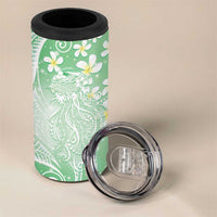 Polynesian Jellyfish 4 in 1 Can Cooler Tumbler With Plumeria Green LT05 - Polynesian Pride