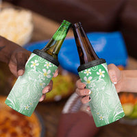 Polynesian Jellyfish 4 in 1 Can Cooler Tumbler With Plumeria Green LT05 - Polynesian Pride