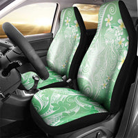 Polynesian Jellyfish Car Seat Cover With Plumeria Green LT05 - Polynesian Pride