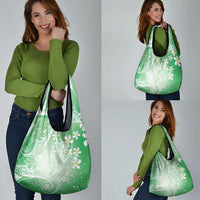 Polynesian Jellyfish Grocery Bag With Plumeria Green LT05 - Polynesian Pride
