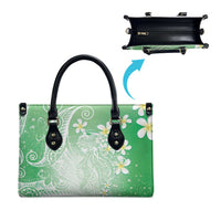 Polynesian Jellyfish Leather Bag With Plumeria Green LT05 - Polynesian Pride