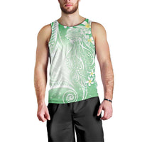 Polynesian Jellyfish Men Tank Top With Plumeria Green LT05 - Polynesian Pride