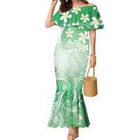 Polynesian Jellyfish Mermaid Dress With Plumeria Green LT05 Women Green - Polynesian Pride