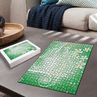 Polynesian Jellyfish Puzzle With Plumeria Green LT05 - Polynesian Pride