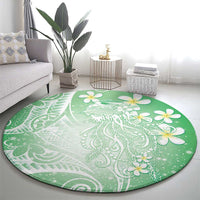 Polynesian Jellyfish Round Carpet With Plumeria Green LT05 - Polynesian Pride