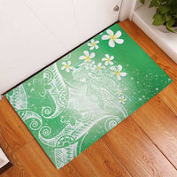 Polynesian Jellyfish Rubber Doormat With Plumeria Green LT05 - Polynesian Pride