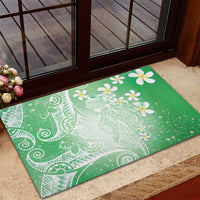Polynesian Jellyfish Rubber Doormat With Plumeria Green LT05 - Polynesian Pride