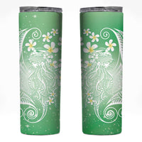 Polynesian Jellyfish Skinny Tumbler With Plumeria Green LT05 Green - Polynesian Pride