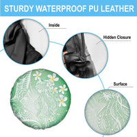 Polynesian Jellyfish Spare Tire Cover With Plumeria Green LT05 - Polynesian Pride