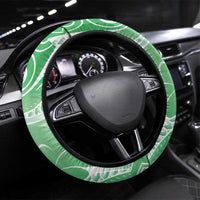 Polynesian Jellyfish Steering Wheel Cover With Plumeria Green LT05 Universal Fit Green - Polynesian Pride