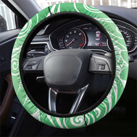 Polynesian Jellyfish Steering Wheel Cover With Plumeria Green LT05 - Polynesian Pride