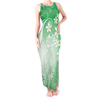 Polynesian Jellyfish Tank Maxi Dress With Plumeria Green LT05 Women Green - Polynesian Pride