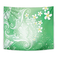 Polynesian Jellyfish Tapestry With Plumeria Green LT05 - Polynesian Pride