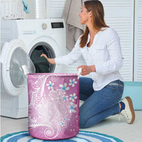 Polynesian Jellyfish Laundry Basket With Plumeria Pink LT05 - Polynesian Pride