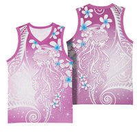 Polynesian Jellyfish Basketball Jersey With Plumeria Pink LT05 - Polynesian Pride