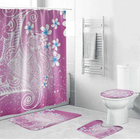Polynesian Jellyfish Bathroom Set With Plumeria Pink LT05 Bathroom Set (4 pcs) Pink - Polynesian Pride