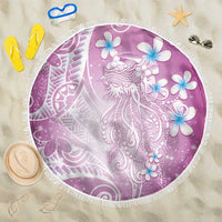 Polynesian Jellyfish Beach Blanket With Plumeria Pink LT05 One Size 150cm Pink - Polynesian Pride