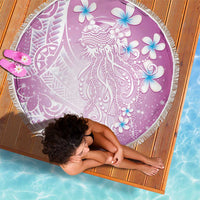 Polynesian Jellyfish Beach Blanket With Plumeria Pink LT05 - Polynesian Pride