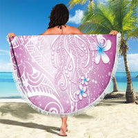 Polynesian Jellyfish Beach Blanket With Plumeria Pink LT05 - Polynesian Pride