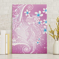 Polynesian Jellyfish Canvas Wall Art With Plumeria Pink LT05 Without Frame Pink - Polynesian Pride
