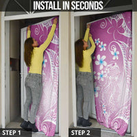 Polynesian Jellyfish Door Cover With Plumeria Pink LT05 - Polynesian Pride