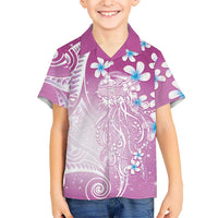 Polynesian Jellyfish Hawaiian Shirt With Plumeria Pink LT05 - Polynesian Pride