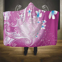 Polynesian Jellyfish Hooded Blanket With Plumeria Pink LT05 - Polynesian Pride