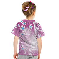 Polynesian Jellyfish Kid T Shirt With Plumeria Pink LT05 - Polynesian Pride
