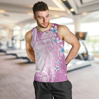 Polynesian Jellyfish Men Tank Top With Plumeria Pink LT05 Pink - Polynesian Pride
