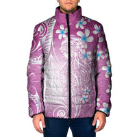 Polynesian Jellyfish Padded Jacket With Plumeria Pink LT05 Men Pink - Polynesian Pride