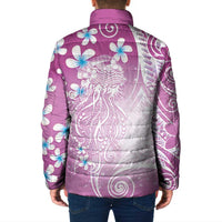 Polynesian Jellyfish Padded Jacket With Plumeria Pink LT05 - Polynesian Pride