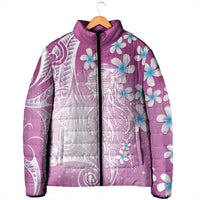 Polynesian Jellyfish Padded Jacket With Plumeria Pink LT05 - Polynesian Pride