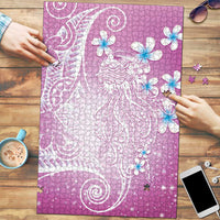 Polynesian Jellyfish Puzzle With Plumeria Pink LT05 Pink - Polynesian Pride