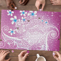 Polynesian Jellyfish Puzzle With Plumeria Pink LT05 - Polynesian Pride